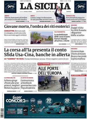 Prima pagina La Sicilia di oggi - Quotidiano regionale