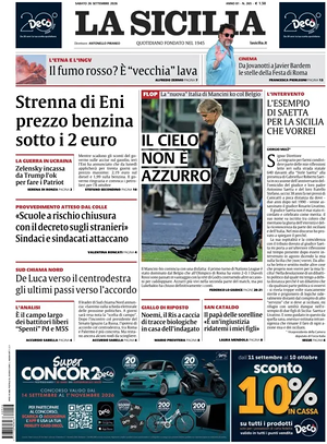 Prima pagina La Sicilia di oggi - Quotidiano regionale