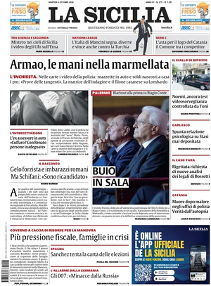 Prima pagina La Sicilia di oggi - Quotidiano regionale
