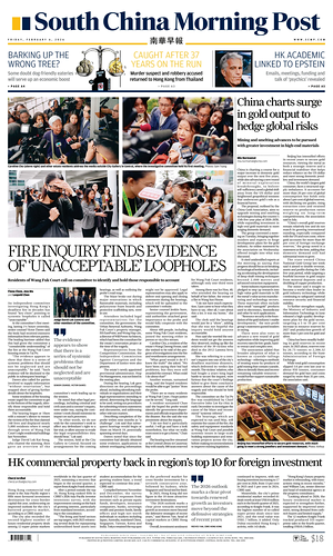 Prima pagina South China Morning Post di oggi - Quotidiano estero