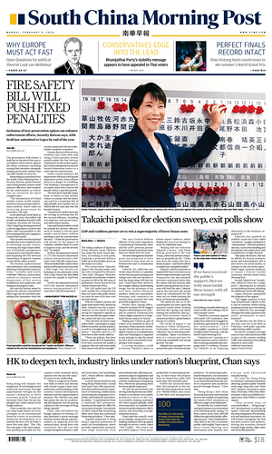 Prima pagina South China Morning Post di oggi - Quotidiano estero