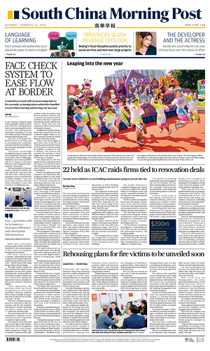 Prima pagina South China Morning Post di oggi - Quotidiano estero