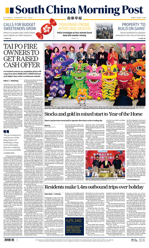 Prima pagina South China Morning Post di oggi - Quotidiano estero