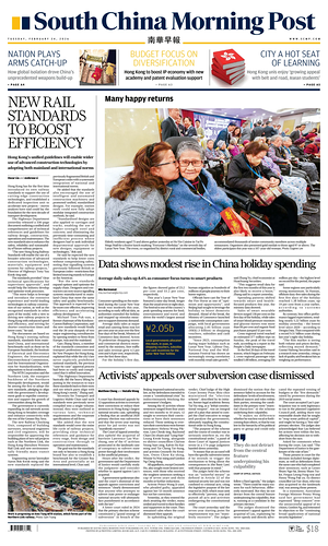 Prima pagina South China Morning Post di oggi - Quotidiano estero