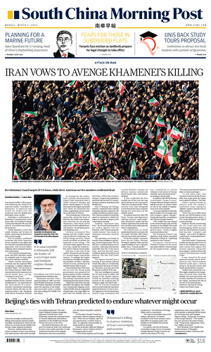 Prima pagina South China Morning Post di oggi - Quotidiano estero