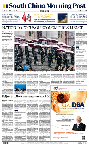 Prima pagina South China Morning Post di oggi - Quotidiano estero