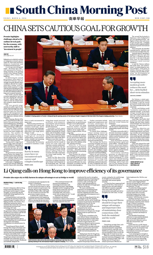 Prima pagina South China Morning Post di oggi - Quotidiano estero