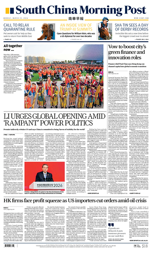 Prima pagina South China Morning Post di oggi - Quotidiano estero