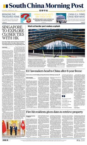Prima pagina South China Morning Post di oggi - Quotidiano estero