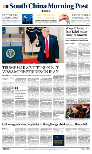 Prima pagina South China Morning Post di oggi - Quotidiano estero
