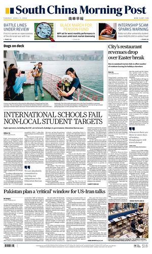 Prima pagina South China Morning Post di oggi - Quotidiano estero