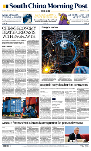 Prima pagina South China Morning Post di oggi - Quotidiano estero