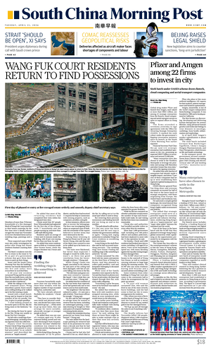 Prima pagina South China Morning Post di oggi - Quotidiano estero