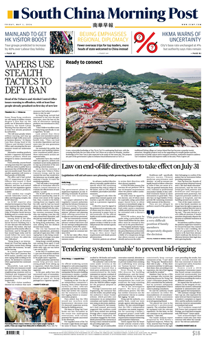 Prima pagina South China Morning Post di oggi - Quotidiano estero