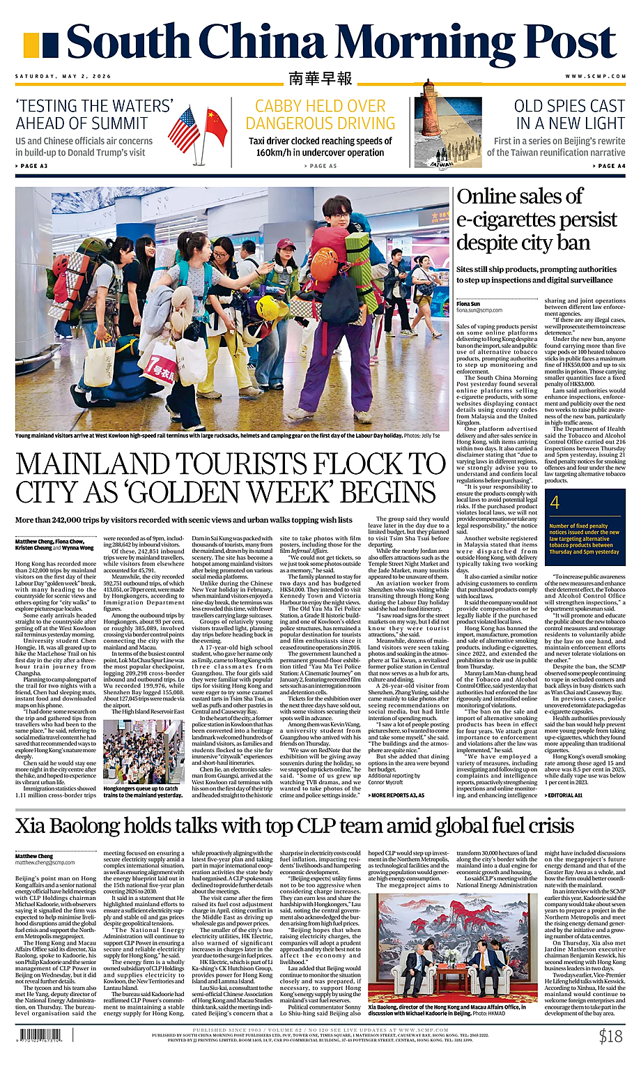 Portada South China Morning Post de hoy - Quiosco 2 mayo 2026