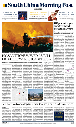 Prima pagina South China Morning Post di oggi - Quotidiano estero