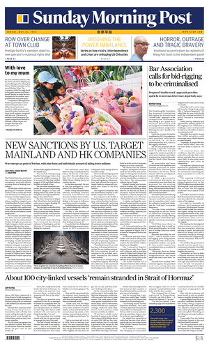 Prima pagina South China Morning Post di oggi - Quotidiano estero