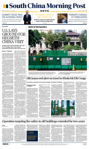 Prima pagina South China Morning Post di oggi - Quotidiano estero