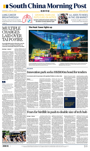 Prima pagina South China Morning Post di oggi - Quotidiano estero