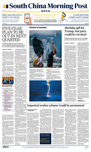 Prima pagina South China Morning Post di oggi - Quotidiano estero