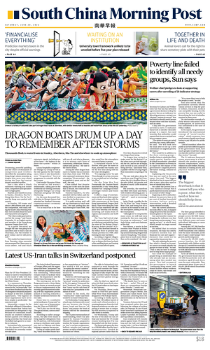 Prima pagina South China Morning Post di oggi - Quotidiano estero