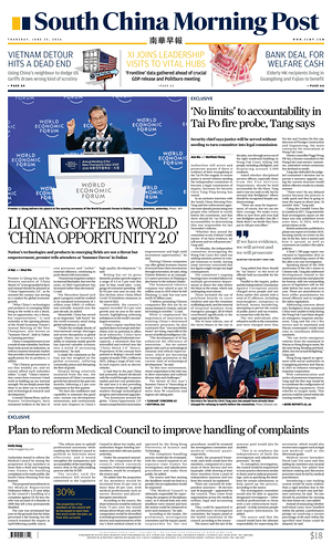 Prima pagina South China Morning Post di oggi - Quotidiano estero