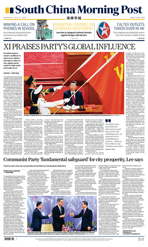 Prima pagina South China Morning Post di oggi - Quotidiano estero