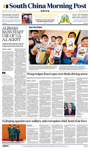 Prima pagina South China Morning Post di oggi - Quotidiano estero
