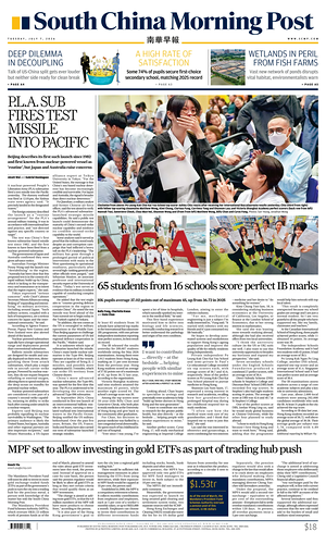 Prima pagina South China Morning Post di oggi - Quotidiano estero