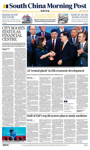 Prima pagina South China Morning Post di oggi - Quotidiano estero