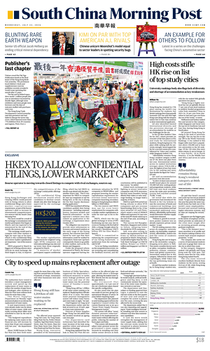 Prima pagina South China Morning Post di oggi - Quotidiano estero