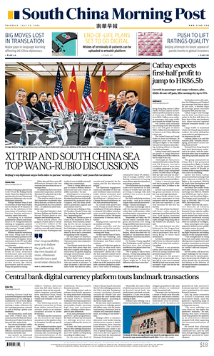 Prima pagina South China Morning Post di oggi - Quotidiano estero