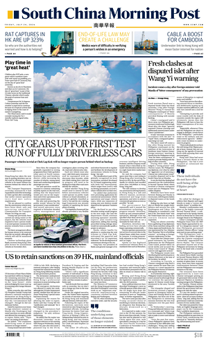 Prima pagina South China Morning Post di oggi - Quotidiano estero