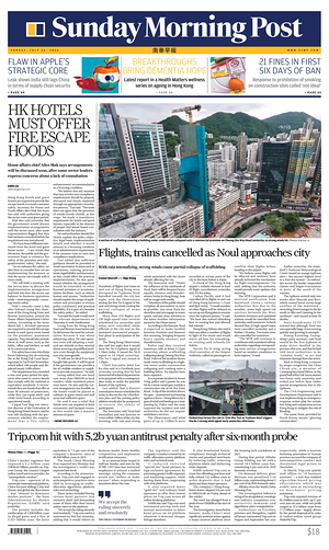 Prima pagina South China Morning Post di oggi - Quotidiano estero