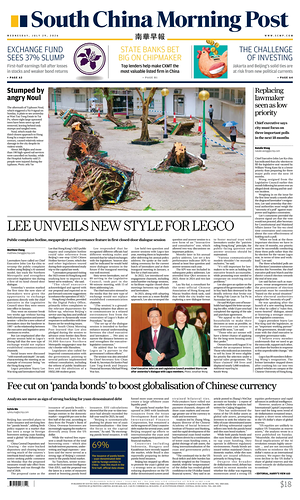 Prima pagina South China Morning Post di oggi - Quotidiano estero