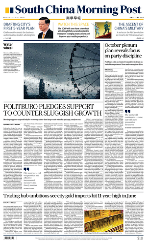 Prima pagina South China Morning Post di oggi - Quotidiano estero