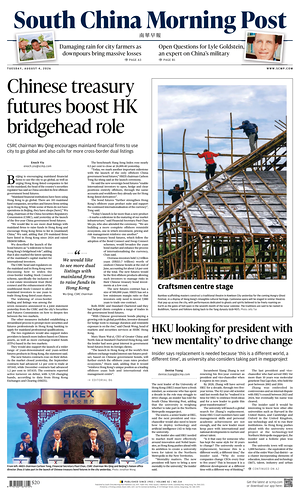 Prima pagina South China Morning Post di oggi - Quotidiano estero