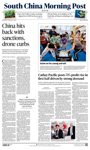 Prima pagina South China Morning Post di oggi - Quotidiano estero