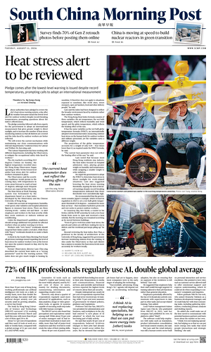 Prima pagina South China Morning Post di oggi - Quotidiano estero