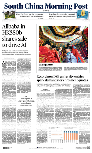 Prima pagina South China Morning Post di oggi - Quotidiano estero
