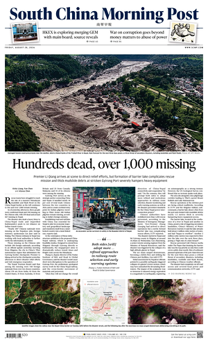 Prima pagina South China Morning Post di oggi - Quotidiano estero