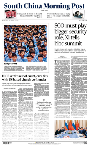 Prima pagina South China Morning Post di oggi - Quotidiano estero