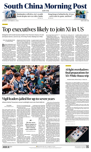 Prima pagina South China Morning Post di oggi - Quotidiano estero