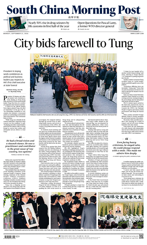 Prima pagina South China Morning Post di oggi - Quotidiano estero