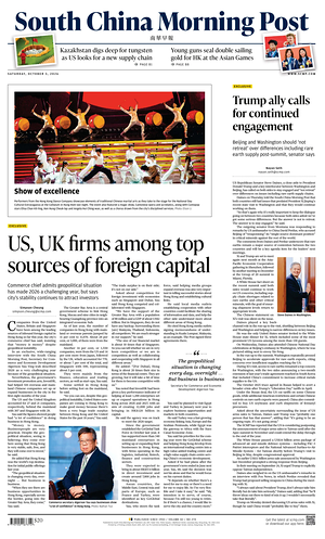 Prima pagina South China Morning Post di oggi - Quotidiano estero