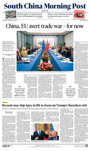 Prima pagina South China Morning Post di oggi - Quotidiano estero