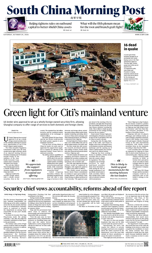 Prima pagina South China Morning Post di oggi - Quotidiano estero
