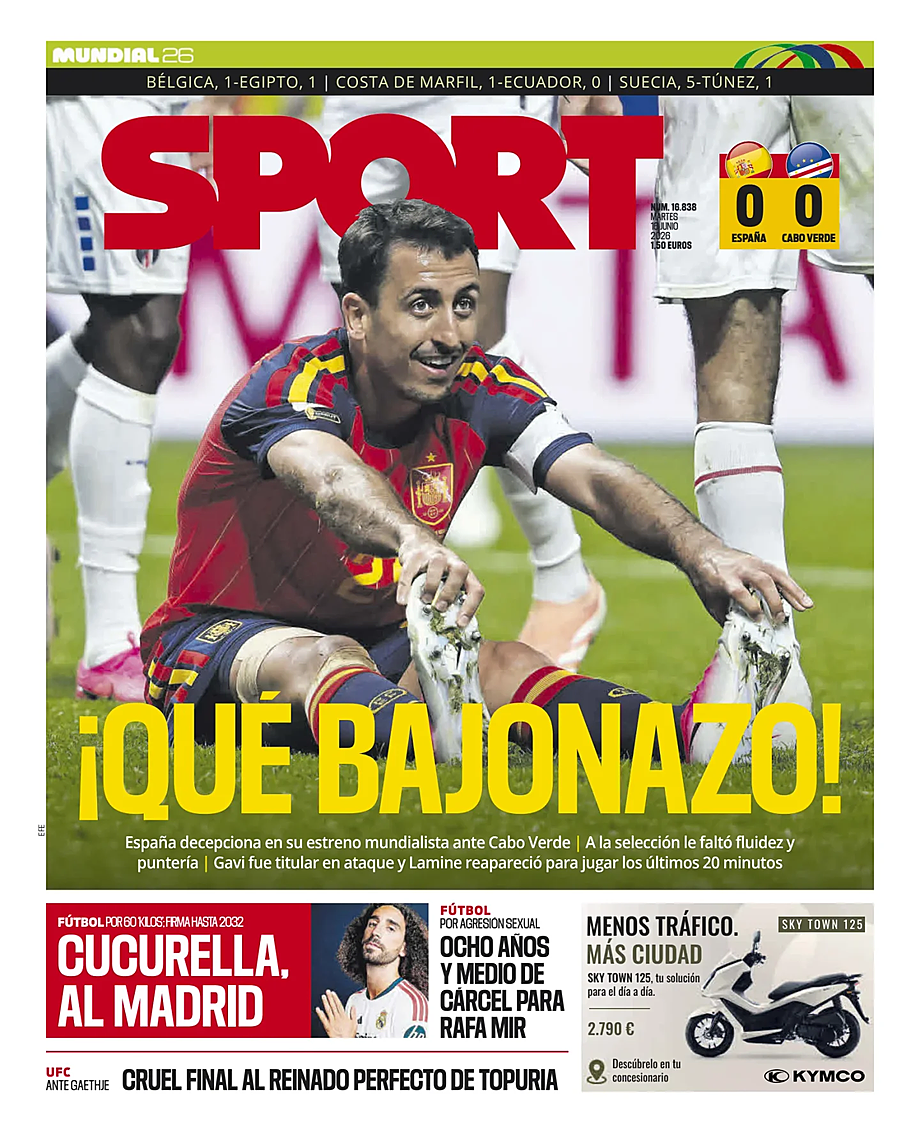 Portada Sport de hoy - Quiosco 16 junio 2026