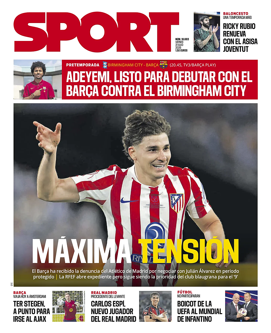 Portada Sport de hoy - Quiosco 31 julio 2026