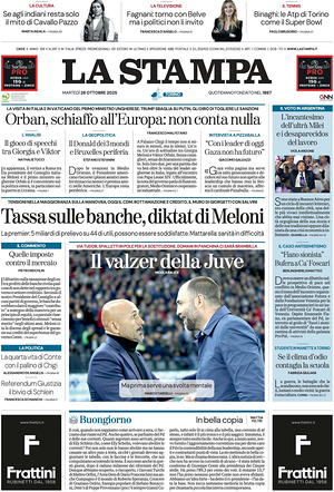La Stampa prima pagina